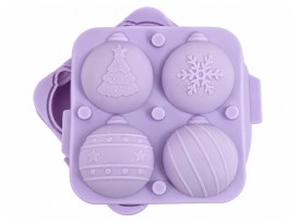 Molde silicona doble 4 esferas decoradas Navidad 